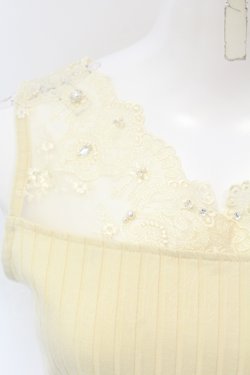 画像2: axes femme / 繊細レースタンク M キナリ O-25-05-05-072-AX-TO-OW-OS