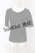 axes femme / レース切り替えリブトップス M クロ O-25-05-05-073-AX-TO-OW-OS