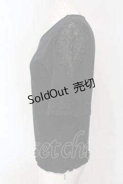 画像2: axes femme / レース切り替えリブトップス M クロ O-25-05-05-073-AX-TO-OW-OS