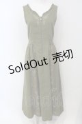 axes femme / バラ刺繍ジャンスカ M カーキグリーン O-25-05-05-074-AX-OP-OW-OS