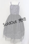 axes femme kawaii / クラシックブーケ柄ジャンスカ M パープル O-25-05-05-009-AX-OP-IG-OS