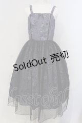 axes femme kawaii / クラシックブーケ柄ジャンスカ M パープル O-25-05-05-009-AX-OP-IG-OS