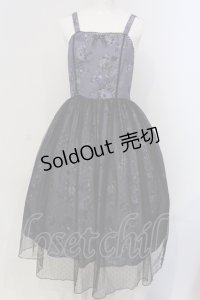 axes femme kawaii / クラシックブーケ柄ジャンスカ M パープル O-25-05-05-009-AX-OP-IG-OS