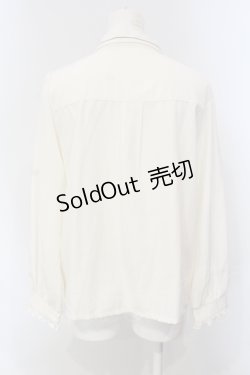画像3: axes femme / バラブーケ刺繍リボンブラウス M キナリ O-25-05-05-075-AX-BL-OW-OS
