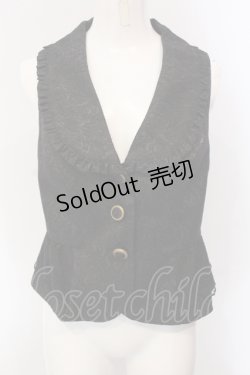 画像1: axes femme POETIQUE / フリルジャガードベスト M クロ O-25-05-05-076-AX-TO-OW-OS