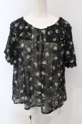 axes femme / レース切り替え花柄チュニック M クロ O-25-05-05-077-AX-TO-OW-OS