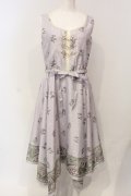 axes femme / Mulhouse Collection フラワーパネル柄イレヘムワンピース M ラベンダー O-25-05-05-078-AX-OP-OW-OS