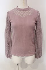 axes femme POETIQUE / レースビスチェデザインプルオーバー M ラベンダー O-25-05-05-079-AX-TO-OW-OS
