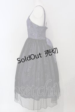 画像3: axes femme kawaii / クラシックブーケ柄ジャンスカ M パープル O-25-05-05-009-AX-OP-IG-OS
