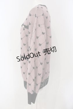 画像2: majoretty / ハート格子カーディガン  ピンク×クロ O-25-05-05-021-LO-TO-IG-OS