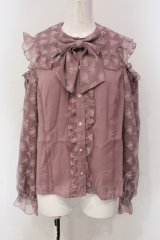 axes femme kawaii / ブルーミングレースブラウス  ピンク O-25-05-05-025-AX-BL-IG-OS