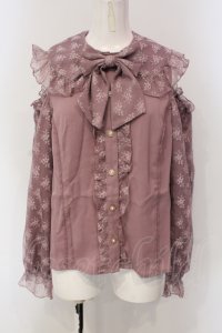 axes femme kawaii / ブルーミングレースブラウス  ピンク O-25-05-05-025-AX-BL-IG-OS