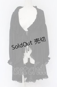 Vallee lys / "Seraph"フィッシュテールカーディガン  ブラック O-25-05-06-037-GO-TO-OW-OS