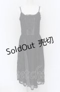 axes femme / モチーフレースキャミワンピース M クロ×グレー O-25-05-06-006-AX-OP-OW-OS