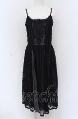 axes femme / モチーフレースキャミワンピース M クロ×グレー O-25-05-06-006-AX-OP-OW-OS