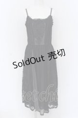 axes femme / モチーフレースキャミワンピース M クロ×グレー O-25-05-06-006-AX-OP-OW-OS