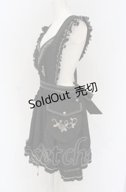 画像2: Ozz oneste / Fairy tale Rose刺繍タブリエ  ブラック O-25-05-06-044-OO-OP-OW-OS