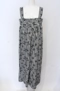 Jane Marple Dans Le Salon / Picnic clothサロペットドレス M クロｘシロ O-25-05-06-046-JM-OP-IG-OS