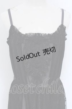 画像2: axes femme / モチーフレースキャミワンピース M クロ×グレー O-25-05-06-006-AX-OP-OW-OS
