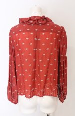 画像2: 【SALE】Jane Marple / Eventailフリルカラーブラウス M アカ O-25-05-06-054-JM-BL-IG-ZT400 (2)