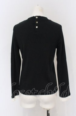 画像3: Jane Marple / Compact rib lace trimming pullover プルオーバー M クロ O-25-05-06-055-JM-TO-IG-OS