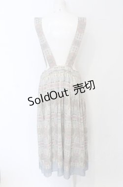 画像3: Jane Marple Dans Le Salon / Flower Fete strap skirt スカート M ベージュ×サックス O-25-05-06-056-JM-SK-IG-OS