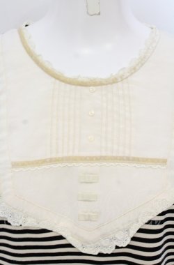 画像2: Franche Lippee / タックヨークスクエアボーダーカットソー M アイボリー×クロ O-25-05-06-057-LO-TO-IG-OS