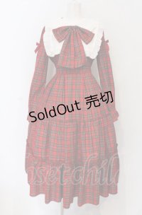 Amavel / Dolly Holidayチェックティアードワンピース（ロング丈）  アカ O-25-05-06-060-CA-OP-IG-OS