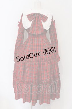 画像1: Amavel / Dolly Holidayチェックティアードワンピース（ロング丈）  アカ O-25-05-06-060-CA-OP-IG-OS