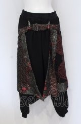 Qutie Frash / ラップ付きサルエルパンツ  レッド×ブラック O-25-05-06-062-QU-PA-IG-OS