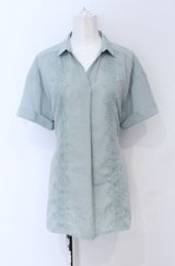axes femme / レース使いチュニックブラウス M グリーン O-25-05-06-008-AX-BL-OW-OS