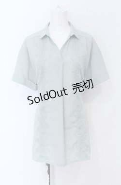 画像1: axes femme / レース使いチュニックブラウス M グリーン O-25-05-06-008-AX-BL-OW-OS