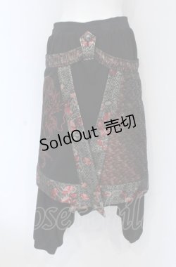 画像2: Qutie Frash / ラップ付きサルエルパンツ  レッド×ブラック O-25-05-06-062-QU-PA-IG-OS