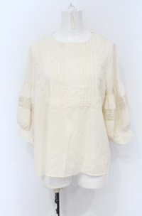 axes femme Nostalgic / スクエアピンタックブラウス M キナリ O-25-05-06-009-LO-BL-OW-OS