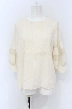 画像1: axes femme Nostalgic / スクエアピンタックブラウス M キナリ O-25-05-06-009-LO-BL-OW-OS