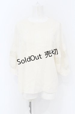 画像1: 【SALE】axes femme Nostalgic / スクエアピンタックブラウス M キナリ O-25-05-06-009-LO-BL-OW-ZT015