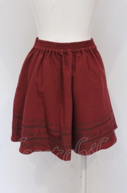 画像2: Ank Rouge / レースプリントスカート  ワイン O-25-05-06-074-CA-SK-IG-OS