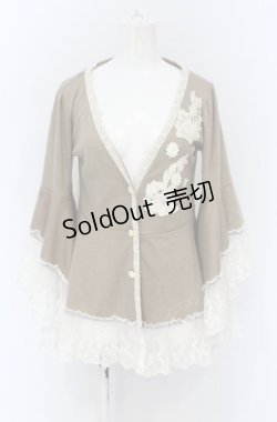 画像1: Favorite / フラワーレースカーディガン  ベージュ O-25-05-06-076-LO-TO-IG-OS