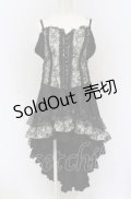 Qutie Frash / コルセット風キャミワンピース  シルバー×ブラック O-25-05-06-080-QU-OP-IG-OS