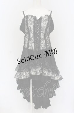 画像1: Qutie Frash / コルセット風キャミワンピース  シルバー×ブラック O-25-05-06-080-QU-OP-IG-OS