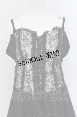 画像2: Qutie Frash / コルセット風キャミワンピース  シルバー×ブラック O-25-05-06-080-QU-OP-IG-OS
