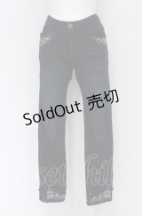 axes femme / レースアップ×刺繍パギンス S インディゴ O-25-05-06-081-AX-PA-OW-ZI
