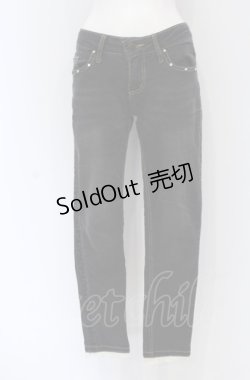 画像1: axes femme / サイドレース使いストレッチパンツ S クロ O-25-05-06-082-AX-PA-OW-OS