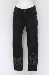 axes femme / 薔薇刺しゅうストレッチパンツ S クロ O-25-05-06-083-AX-PA-OW-OS