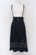 axes femme / サス付イレヘムデニムスカート L インディゴ O-25-05-06-084-AX-SK-OW-OS