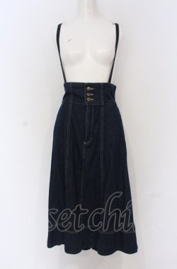 画像1: axes femme / サス付イレヘムデニムスカート L インディゴ O-25-05-06-084-AX-SK-OW-OS