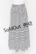 axes femme / ストライプフラワー柄スカート M ネイビー O-25-05-06-085-AX-SK-OW-OS