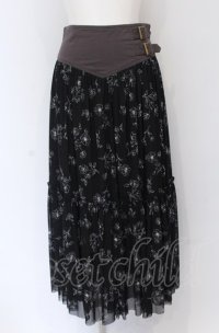 axes femme / 花柄ボリュームチュールスカート M クロ O-25-05-06-087-AX-SK-OW-ZI