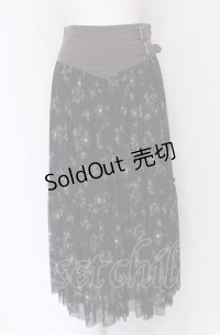 axes femme / 花柄ボリュームチュールスカート M クロ O-25-05-06-087-AX-SK-OW-ZI