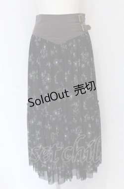 画像1: axes femme / 花柄ボリュームチュールスカート M クロ O-25-05-06-087-AX-SK-OW-ZI